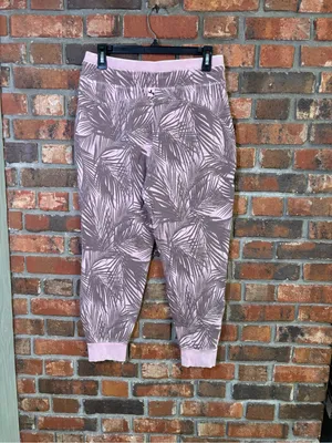 Joylab womens pink palms high waist jogger cropped sweatpants pink M thumbnail 4
