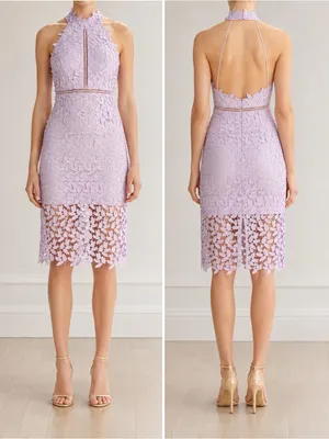 NWT Bardot Gemma Dress US 6 Orchid Purple Lace Halter Open Back Cocktail Wedding thumbnail 15