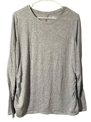 Athletic Works Women's Size Large 12-14 Long Sleeve T-Shirt Light Heather Gray thumbnail 1