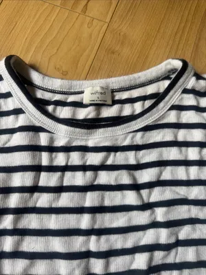 Wilfred White and black Striped Short Sleeve Tee thumbnail 2