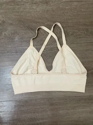 Bombas Women’s Seamless Triangle Bralette Size M/L Wheat Beige Adjustable Straps thumbnail 4
