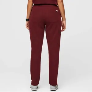 FIGS Yola High Waisted Pant In Burgundy thumbnail 4