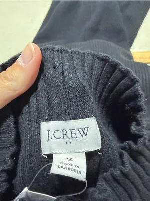 J. Crew NWT Black Ribbed Long-Sleeve Knit Dress small MSRP$128 thumbnail 5