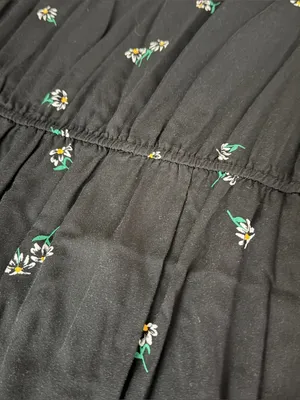 Old Navy XL Black Daisy Floral Sleeveless Fit & Flare Dress V Neck thumbnail 3