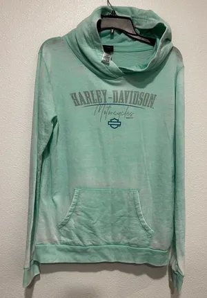 Harley-Davidson Women's Light Green Hoodie Large thumbnail 1