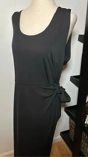 Ann Taylor black wrap dress size 12 or large work dress thumbnail 1