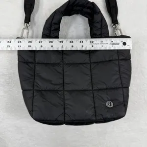 Lululemon Quilted Grid‎ Tote Bag Mini Black Puffer Crossbody Handbag LU9BETS thumbnail 2