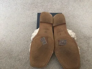 Time And Tru Womens Braided Two Band Sandals- Cream- Size 8 thumbnail 5