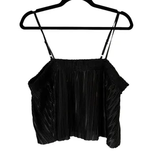 NWT BP Nordstroms Black Plissé Sleeveless Pleated Crop Top Women’s Sz XL thumbnail 4