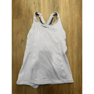 Lululemon Lavender Purple Cross Back Athletic Tank Top with Shelf Bra‎ Size 4 thumbnail 3