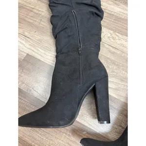 Knee High Black Heeled Boots Women's Size 8 Preppy Classic Autumn Classy Shoes thumbnail 5
