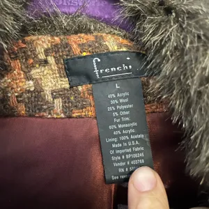 Frenchi coat with fur color Brown Size L thumbnail 5