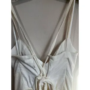 Hollister‎ White Linen Blend Tiered Mini Dress Casual Summer Size M thumbnail 4