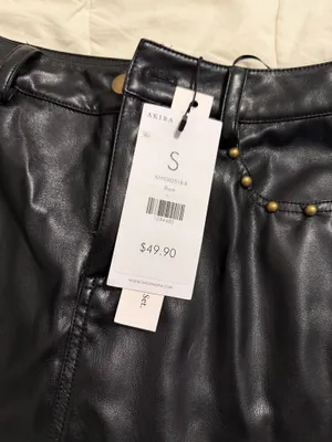 Akira Black faux leather skirt thumbnail 4