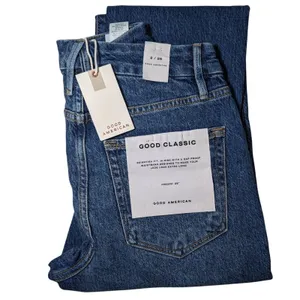 Good American Good Classic‎ Raw Hem Jeans 2/26 NWT thumbnail 12