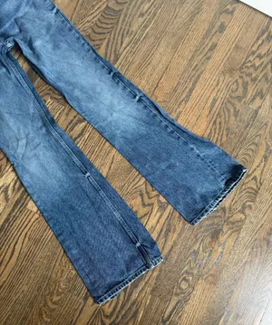 high waisted mini flare rigid denim jean pants size 4, 25” Jean thumbnail 3