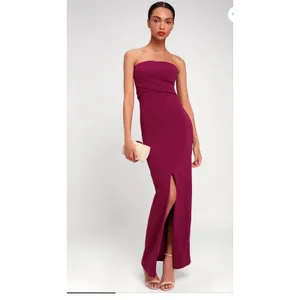 Lulus XL Own Night Berry Pink‎ Strapless Maxi Modern Evening Dress Sophisticated thumbnail 3