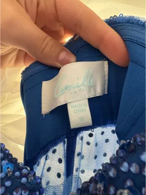 Blue Sequin Camille La Vie Prom Dress thumbnail 8