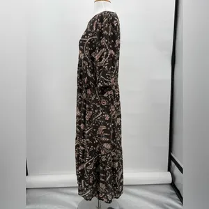ba&sh Cherry Midi Shift Dress Babydoll V-Neckline Brown Floral Women’s US 6 thumbnail 9