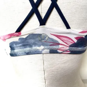 Lululemon pink and blue criss cross strap sports bra thumbnail 5
