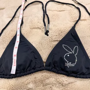 Vintage Y2K 2000s Bedazzled Bling Throwback Playboy Logo Rhinestone Bikini thumbnail 4