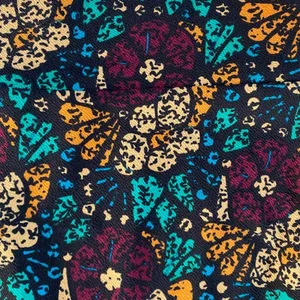 LuLaRoe Pencil Skirt Size‎ L Black Floral Print Stretch Comfortable Women's thumbnail 3