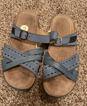 Blue Crisscross Slide Sandals size 9 thumbnail 1