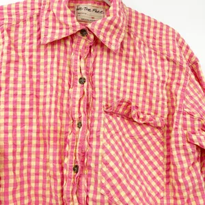 Free People FP We The Free Womens Boho High‎ Tide Button Down Gingham Shirt XS thumbnail 8