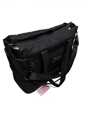 NEW Juicy Couture Black Monogram XL Travel Weekender Tote Bag thumbnail 6