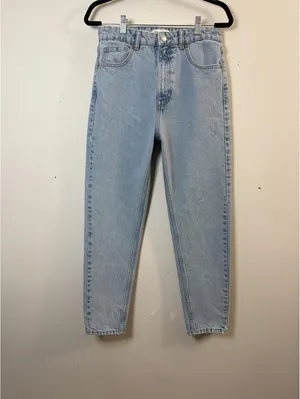 Zara Join Life Mom Fit Jeans Womens US 8 EUR 40 Light Wash High Rise Tapered thumbnail 2