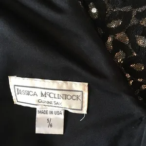 Jessica McClintock Black & Silver Vintage Long Maxi Dress 5-6 thumbnail 9