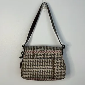 Lauren Ralph Lauren Brown/Tan Plaid Small Shoulder Bag 10"x7.5"x2.5" thumbnail 2