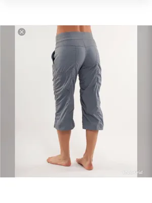 Lululemon Gray Dance Studio Crop with Drawstring size 12 thumbnail 2