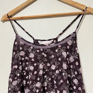 Y2K Victoria’s Secret Floral Mini Slip Dress Size Medium Babydoll Purple Lace thumbnail 4