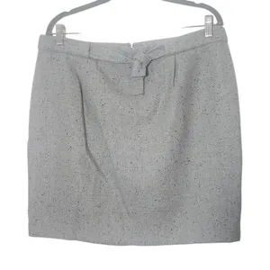 Loft Gray Straight Mini Skirt Size 14 Loft Gray Speckled Mini Tie Front Skirt thumbnail 1
