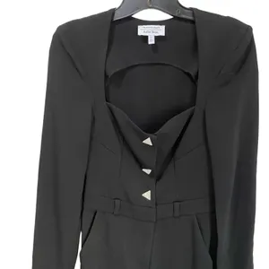 &‎ Other Stories Black Jumpsuit W Retro Triangle Diamond Studded Buttons Size 0 thumbnail 3