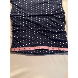 SUUKSESS Navy Blue Polka Dot One Shoulder Ruched Tank Top XS thumbnail 7