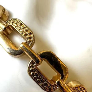 Gold tone link hinged bracelet thumbnail 7