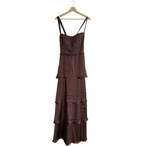 Show Me Your Mumu Lady Corset Dress in Chocolate Luxe Satin M NWT thumbnail 4