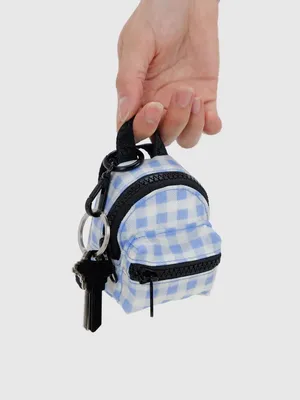 BAGGU Backpack Charm in Light Blue Gingham NWT! thumbnail 3