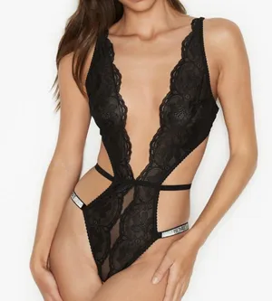 Victorias secret bling lingerie bodysuit thumbnail 1
