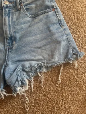 American Eagle Outfitters Light Wash Shorts high rise 90s boyfriend shorts stret thumbnail 3
