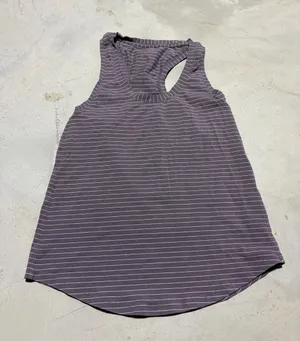 Lululemon Sleeveless Striped Racerback Tank Top Purple white thumbnail 1