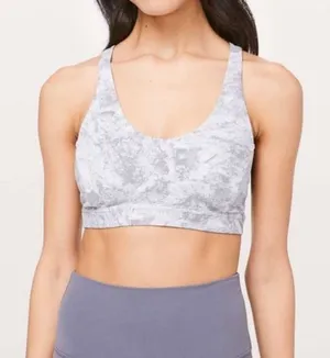 Lululemon Flow Freely Bra Washed Marble Alpine White Silverscreen Size‎ 4 thumbnail 1