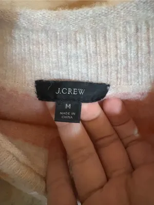 J. Crew cream, orange, pink, & blue fair isle roll neck turtleneck sweater thumbnail 3