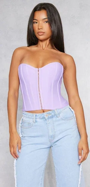 PrettyLittleThing Lilac Corset thumbnail 1