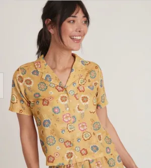 Marine Layer‎ Daydream Retro Hibiscus Pajama Top thumbnail 1
