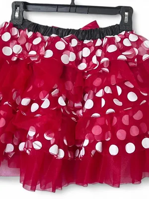 DISNEY Minnie Mouse Polka Dot Skirt Red White Women’s Size Small/Medium Costume thumbnail 2