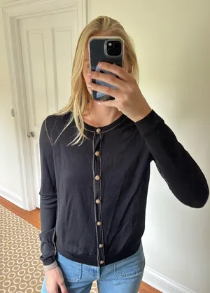 ZARA Black and Gold Cardigan thumbnail 1