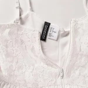 H&M Divided White Lace Bodice Skater Mini Dress Coquette Bridal Size 8 thumbnail 7